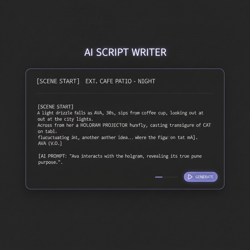 Clean AI Script Writer Interface for Viral Content